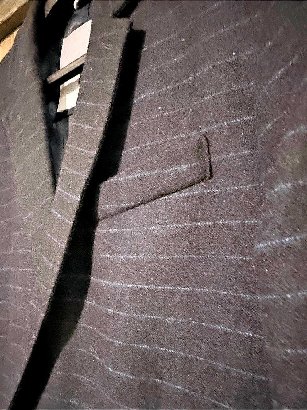 Tommy Hilfiger Navy Pinstripe Suit Jacket Blazer Black Large - Picture 5 of 8